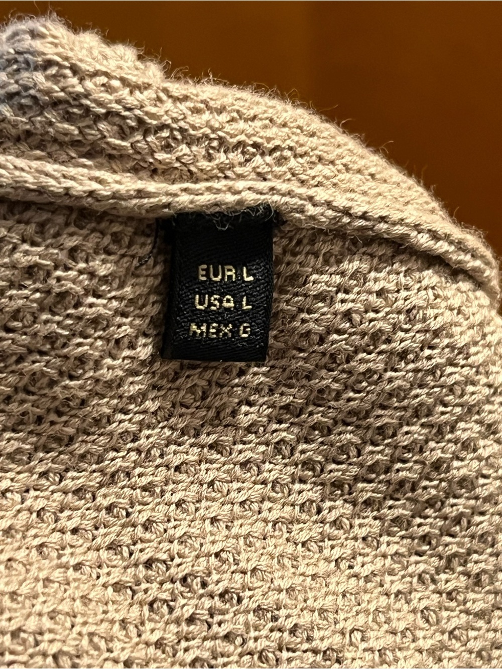 Massimo Dutti Extra Fine Cotton Full Zip Tan Khaki Knit Sweater Jacket. Size L - Picture 7 of 7